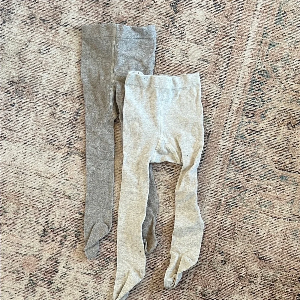 H&M Soft light brown and oatmeal tights for baby 9-12 months